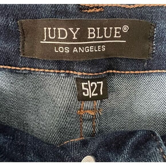 Judy Blue Dark Wash Wide Leg Trousers High Rise Stretchy Denim Jeans - Picture 2 of 5